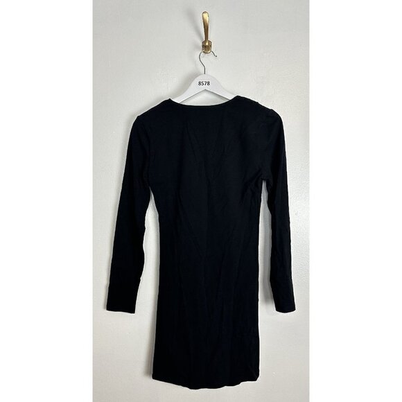 REFORMATION Cally Dress Long Sleeve Mini Knit in Black Size Medium - Picture 6 of 6
